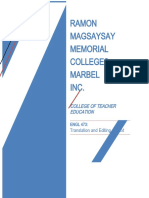 Ramon Magsaysay Memorial Colleges Marbel Inc.: College of Teacher Education