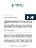 University of South Florida September 17 Response Letter To Southeastern Legal Foundation