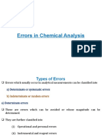 Errors in Chemical Analysis