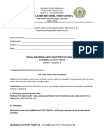 Tools, Materials and Equipment in Nail Care: Learning Activity Sheet Week 1 Quarter 1