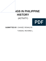 Readings in Philippine History: (Activity)