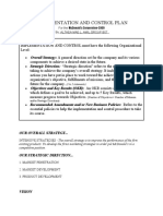 Implementation and Control Plan: For The Mcdonald'S Corporation-2009 By: Althea Mae L. Amil Group B07