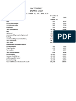 BBC Company Balance Sheet DECEMBER 31, 2011 and 2010: Assets