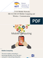 ICS 414 Mobile Networks ISE 412/ ISS 419 Mobile Computing and Wireless Communication