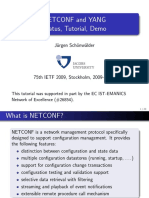 Netconf and Yang Status, Tutorial, Demo: J Urgen SCH Onw Alder