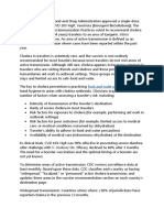 Cholerae O1 Transmission. An Area of Active Transmission Is Defined As An