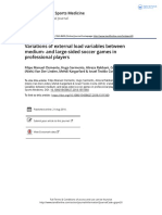 207 Variations of External Load Variables Between Medium and Large Sided Soccer Games in Professional Players