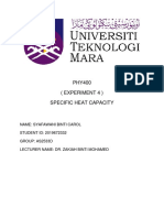 Experiment 4: Specific Heat Capacity