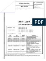 List of Installation Parameters: Software Basic Data Mcs - LCB - Ii