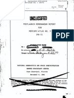 Post Launch Memorandum Report For Mercury-Atlas No. 5 (MA-5)