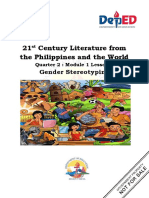 21 Century Literature From The Philippines and The World: Gender Stereotyping