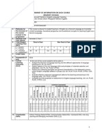 Summary of Information On Each Course (Student's Version) : Prinsip Dan Amalan Dalam Pengajaran Bahasa Inggeris