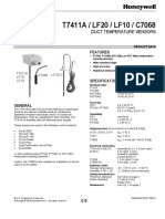 T7411A / LF20 / LF10 / C7068: Duct Temperature Sensors