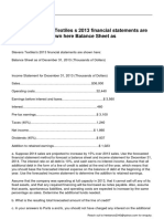 Stevens Textiles S 2013 Financial Statements Are Shown Here Balance Sheet As