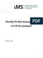 The ML/TF Risk Assessment - Is It Fit For Purpose?: Aub Chapman, CAMS