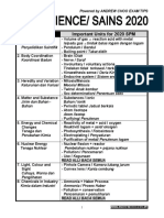 2020 SPM Science The Important Units