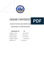 Debar University: Colleg of Natural and Computaional Sience Department of Computer Sience