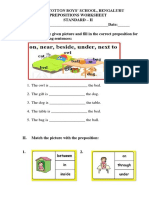 Preposition Worksheet