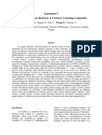 Experiment 9 Classification Tests For Hydroxyl Carbonyl Containing Compounds