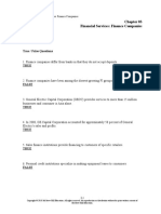 Financial Services: Finance Companies: True / False Questions