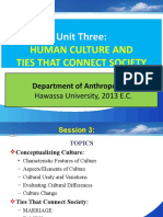 Unit Three:: Human Culture and Ties That Connect Society