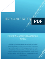 Lexical and Fu Nctional Words & Sentence Patterns