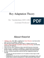 Roy Adaptation Theory: Ms. Varalakshmi, MSN, MBA (HM) Assistant Professor
