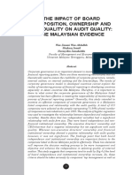 The Impact of Board Composition, Ownership and Ceo Duality On Audit Quality: The Malaysian Evidence