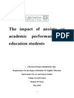 The Impact of Anxiety On Academic Performance in Education Students