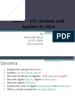 IT Unit 7 - Understand IO Streams and Applets in Java