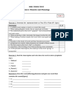 PHONETICS AND PHONOLOGY - Mini Test 1