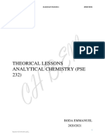 Theorical Lessons Analytical Chemistry (Pse 232) : Boda Emmanuel 2020/2021