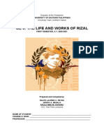 Ge 9: The Life and Works of Rizal: Republic of The Philippines University Town, Northern Samar