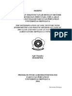 Skripsi Penentuan Tekstur Tanah Dengan Metode Hidrometer Dan Pipet Pada Tipe Lahan Kering Dan Basah Fakultas Pertanian Universitas Sriwijaya
