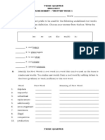 Third Quarter English 6 Assessment - Written Work 1