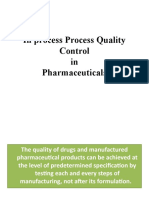 In Process Process Quality Control in Pharmaceuticals