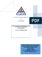 Uganda Standards Catalogue As at 31 March 2019