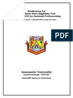 Notification For Tamil Nadu State Eligibility Test (TN-SET 2021) For Assistant Professorship