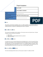 Project Acceptance: Date Project Name and Description Client Project Sponsor Project Manager and Members