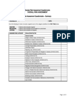 Sample Risk Assessment Questionnaire Overall Risk Assessment Risk Assessment Questionnaire - Summary