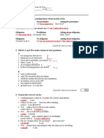 Unit Test 4: 1 Complete With The Missing Forms of The Modal Verbs