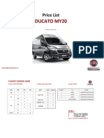 Ducato My20: Price List