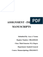 Assignment - Indian Manuscripts