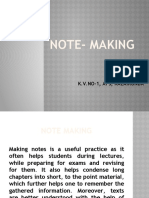 Note-Making: by Mohua Kundu PGT, English K.V.No-1, Afs, Kalaikunda