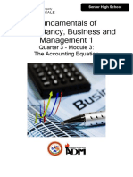 Fundamentals of Accountancy, Business and Management 1: Quarter 3 - Module 3: The Accounting Equation