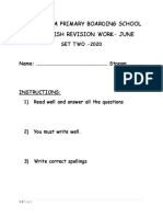 Namagunga Primary Boarding School P.2 English Revision Work-June