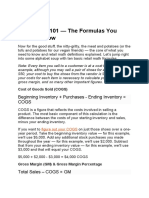 Retail Math 101 - The Formulas You Need To Know: Beginning Inventory + Purchases - Ending Inventory Cogs