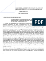 The Impact of Social Media Abbreviations and Slangs On Students' Academic Performance in English Language Chapter One