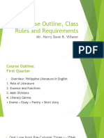 Course Outline, Class Rules and Requirements: Mr. Harry Dave B. Villasor