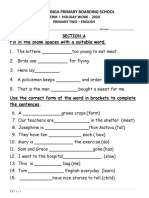 Namagunga Primary Boarding School: Term I Holiday Work - 2020 Primary Two - English Section A
